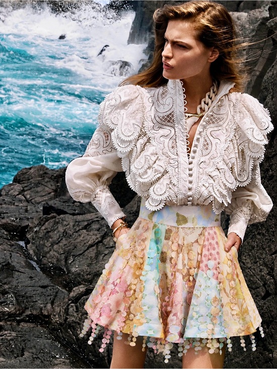 Zimmermann Dresses & Skirts - Zimmermann Tempo Disco Patch Tassel Mini Flare Skirt